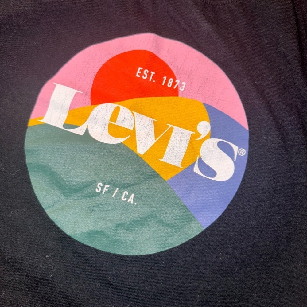 Levi's Kids Black Tee with Colorful Logo - Picture 2 of 4